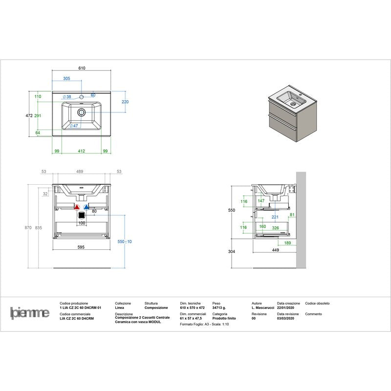 Berloni Cabinet Vanity