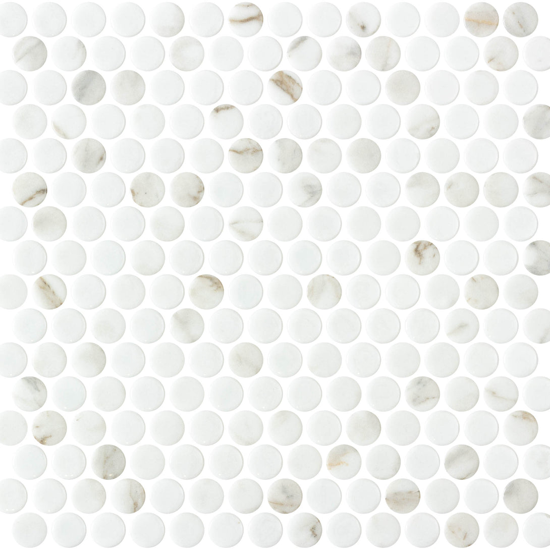 Onix Penny Round Recycled Glass Mosaic Tile