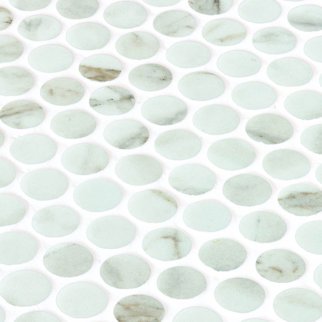 Onix Penny Round Recycled Glass Mosaic Tile