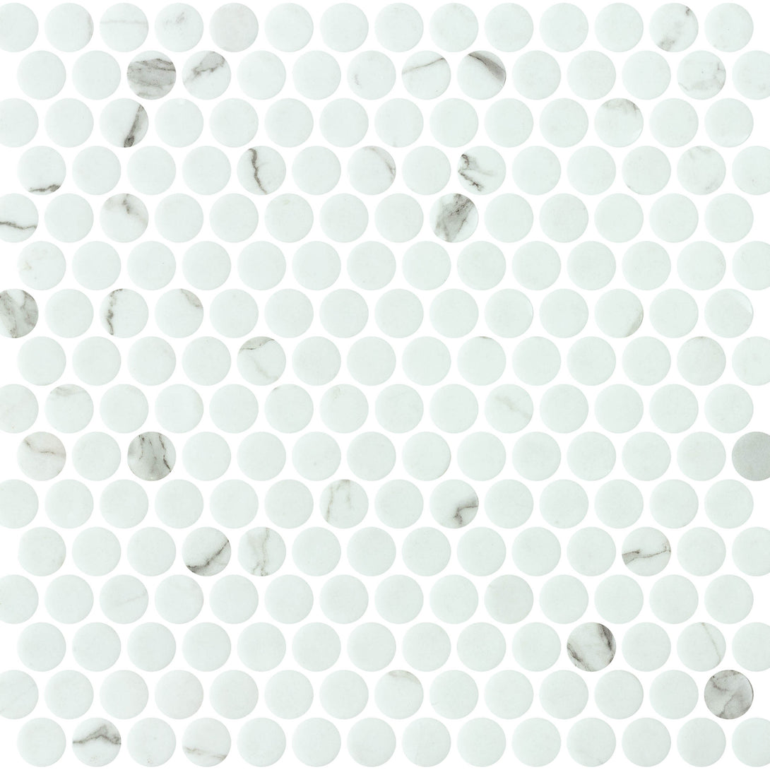 Onix Penny Round Recycled Glass Mosaic Tile