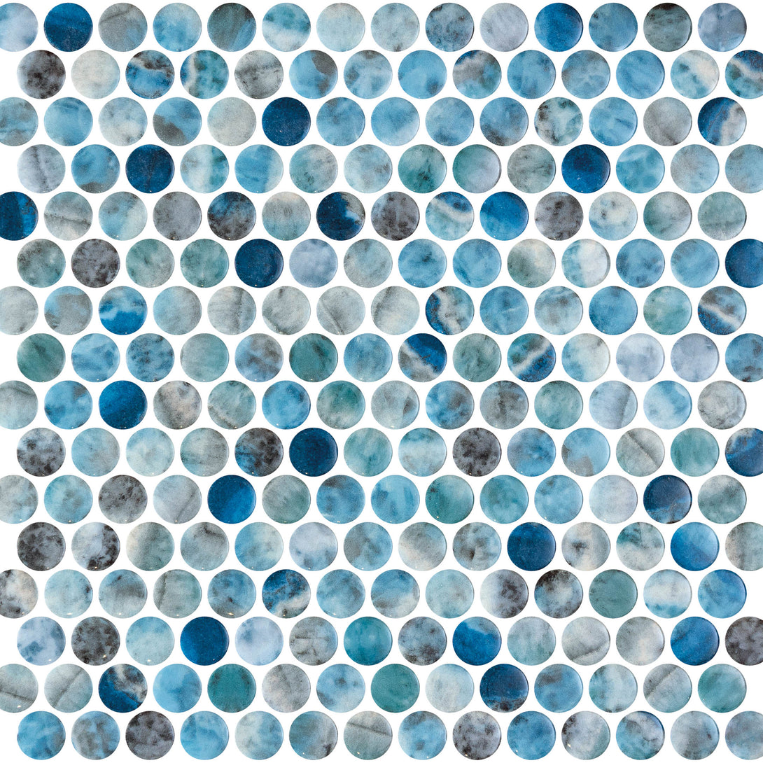 Onix Penny Round Recycled Glass Mosaic Tile