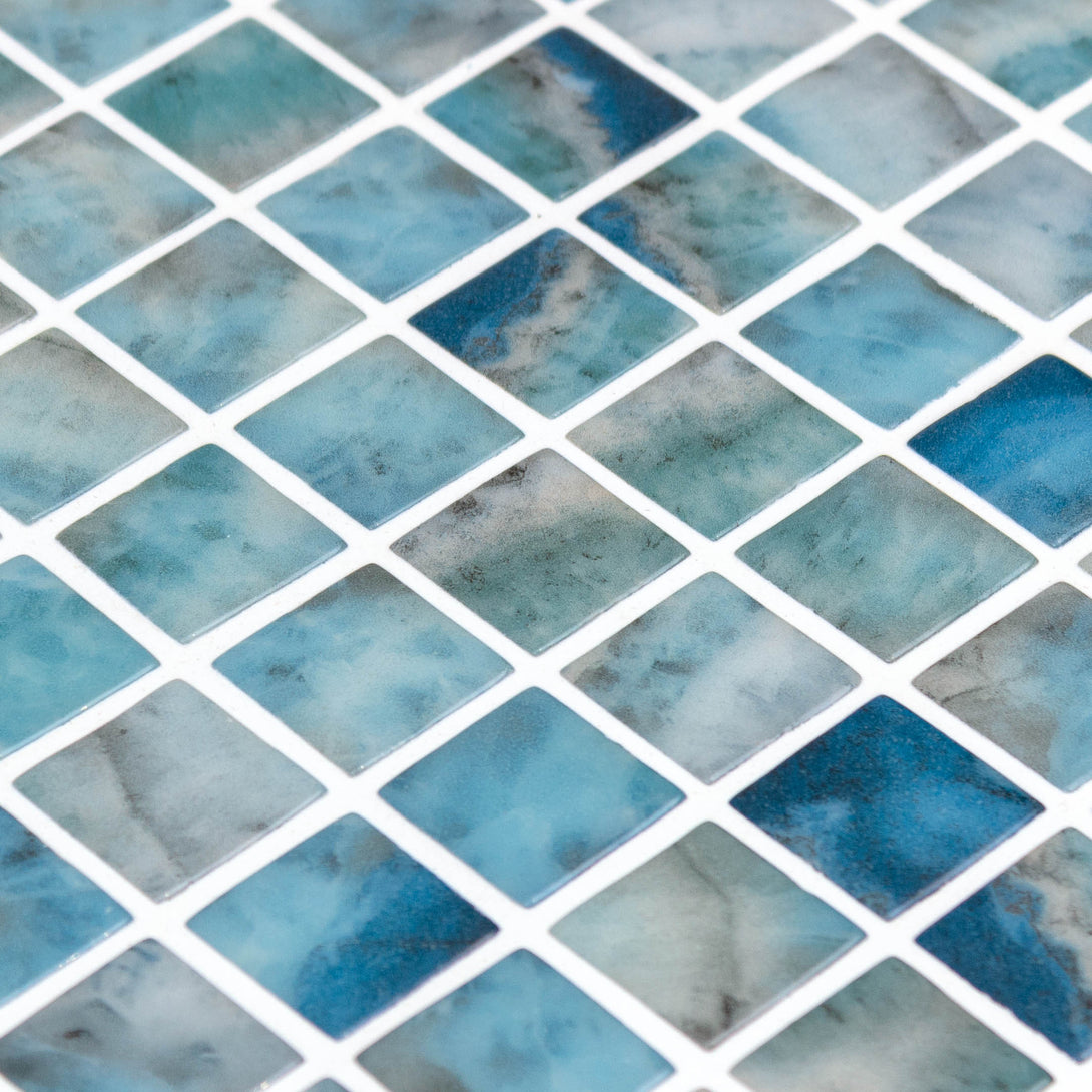 Onix 1" x 1" Square Recycled Glass Mosaic Tile